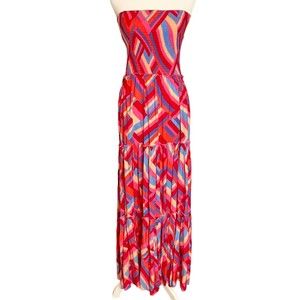 Abel the Label Anthropologie Pink Maxi Dress Womens Medium Strapless Boho Purple